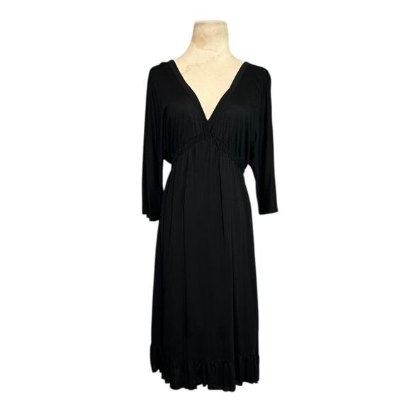 Velvet by Graham & Spencer Black V-Neck Knee Length Dress size Medium - Picture 1 of 16